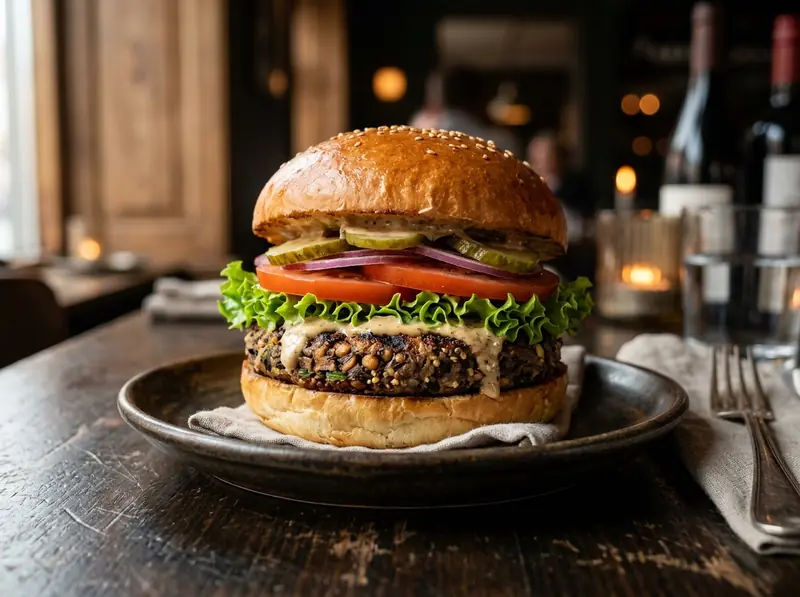 Vegetarisk burgare – The Father Sportbar & Restaurang, Årjäng