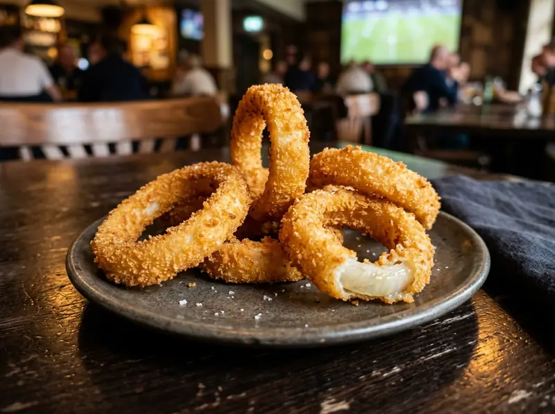 Krispiga lökringar – The Father Sportbar & Restaurang, Årjäng